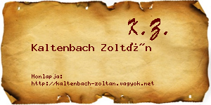 Kaltenbach Zoltán névjegykártya